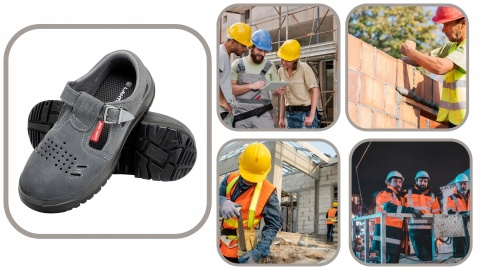 SANDAŁY ZAMSZOWE SZARE, S1 SRC, "45", CE, LAHTI