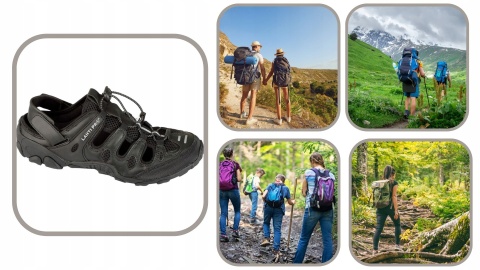 Sandały Lahti Czarne/Szare, Rozmiar 40