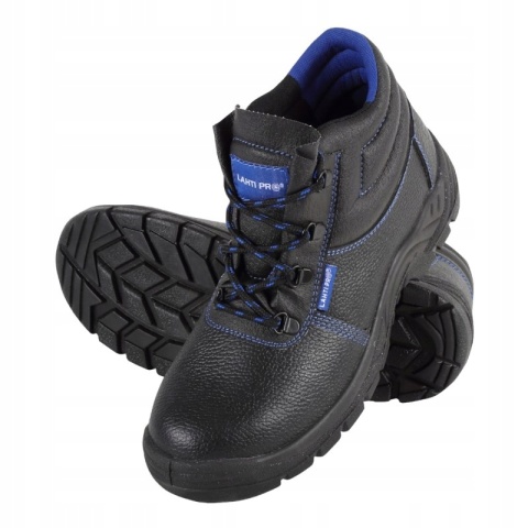 Buty robocze ochronne Skórzane Czarno-Niebieskie, Rozmiar 44, Ochrona SRC