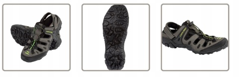 Eleganckie sandały męskie, rozmiar 45 - Khaki/Czarno-Zielone