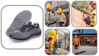 Lekkie buty robocze OCHRONNE RIO S1 Wentylowane PODNOSEK Stalowy r. 44