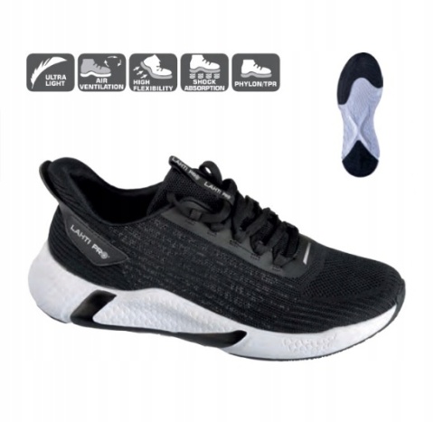 PÓŁBUTY Z DZIANINY 3D CZARNO-BIAŁE, "42", LAHTI