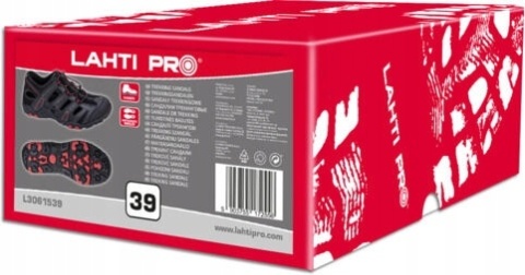 SANDAŁY TREKKINGOWE PU/DZIANINA CZAR.-CZERW., "46",LAHTI