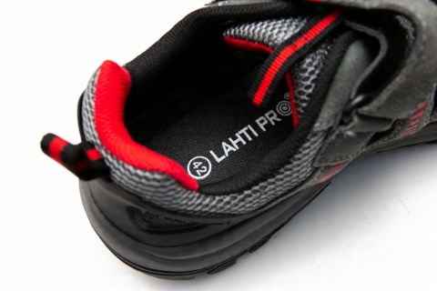 SANDAŁY ZAMSZ/DZIAN. SZARO-CZERW.,S1 SRA, 47, CE, LAHTI