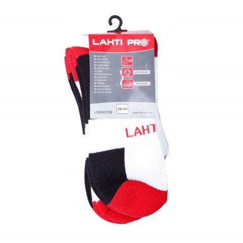 SKARPETY ROB. BIAŁO-CZERWONE, 3 PARY, "39-42",LAHTI