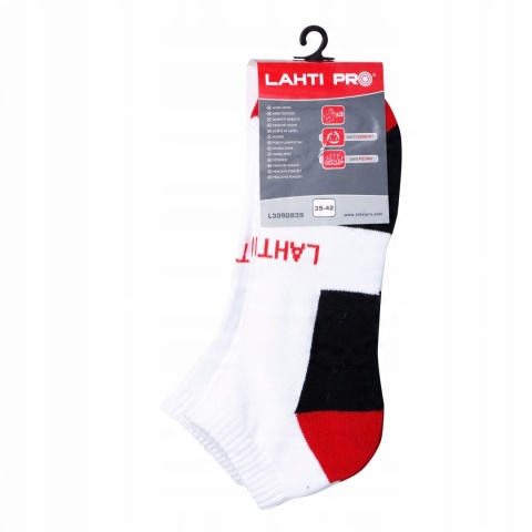 SKARPETY ROB. BIAŁO-CZERWONE KRÓTKIE, 3 PARY, "39-42",LAHTI