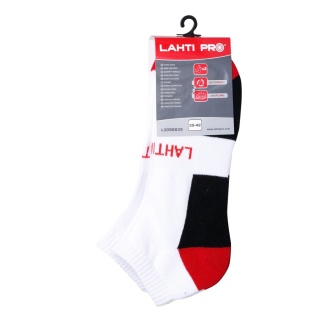 SKARPETY ROB. BIAŁO-CZERWONE KRÓTKIE, 3 PARY, "43-46",LAHTI