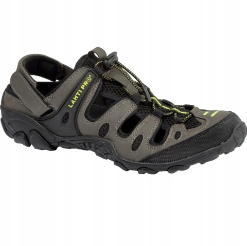 Sandały Męskie Khaki-Czarno-Zielone, 46, Lahti