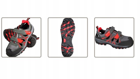 Sandały Męskie Zamszowe Szaro-Czerwone, Rozmiar 42