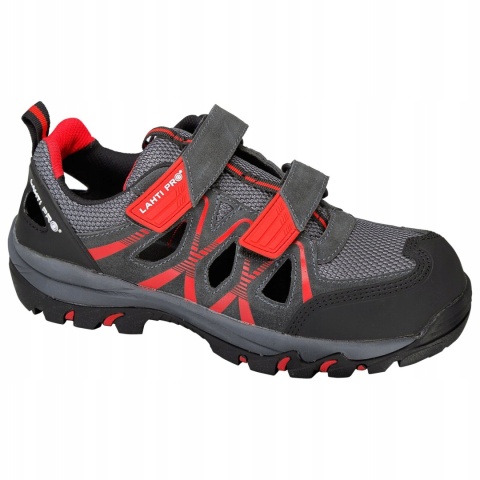 Sandały Męskie Zamszowe Szaro-Czerwone, Rozmiar 42