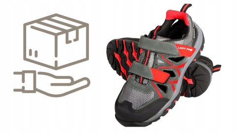 Sandały Męskie Zamszowe Szaro-Czerwone, Rozmiar 42