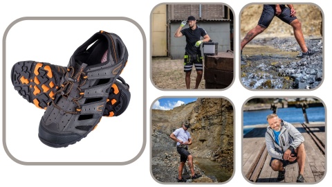 Sandały Trekkingowe Lahti, Kolor Szary-Czarny-Pomarańcz, Rozmiar 43