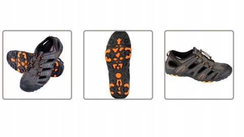 Sandały Trekkingowe Lahti, Kolor Szary-Czarny-Pomarańcz, Rozmiar 43