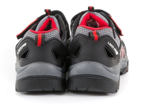 Sandaly damskie zamszowe szaro-czerwone, rozmiar 39