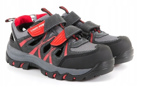 Sandaly damskie zamszowe szaro-czerwone, rozmiar 39