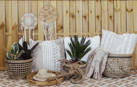 BASKET ROUND SEAGRASS DUŻY