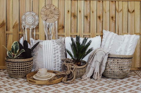 BASKET ROUND SEAGRASS DUŻY