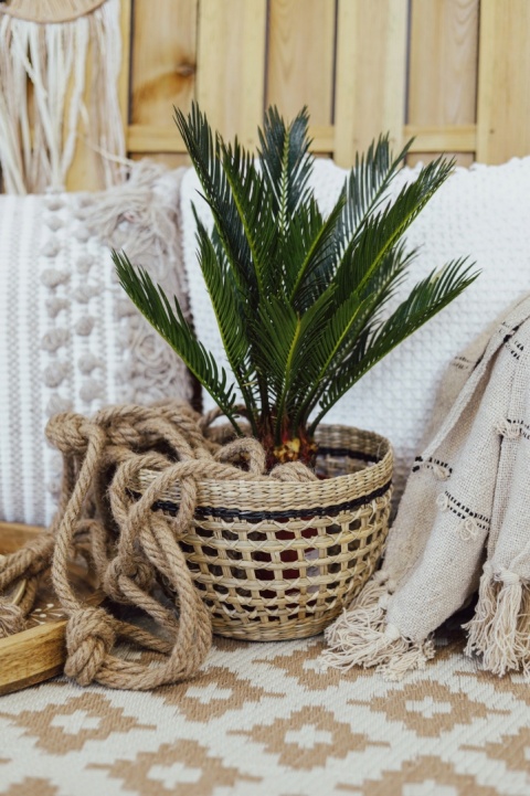 BASKET ROUND SEAGRASS MAŁY
