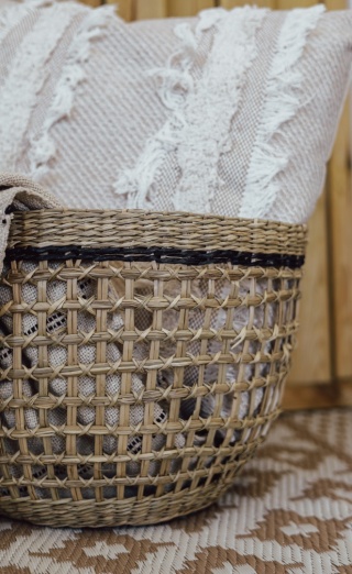 BASKET ROUND SEAGRASS ŚREDNI