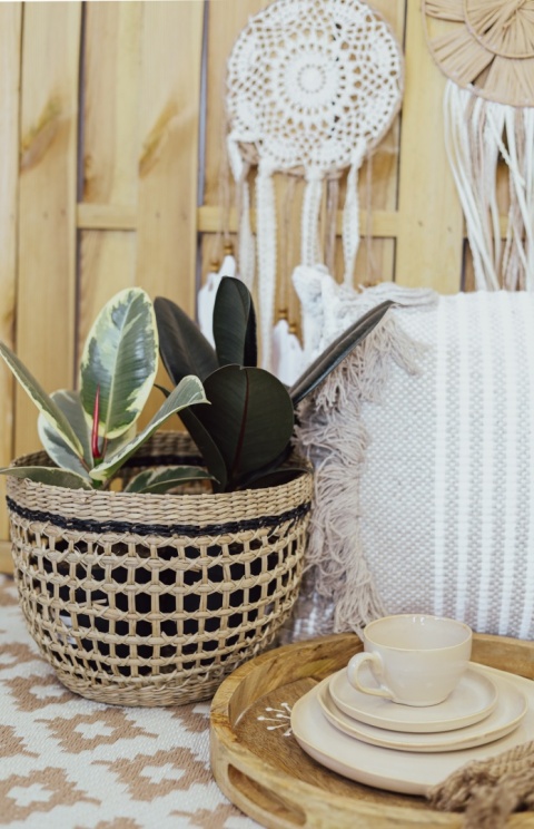 BASKET ROUND SEAGRASS ŚREDNI