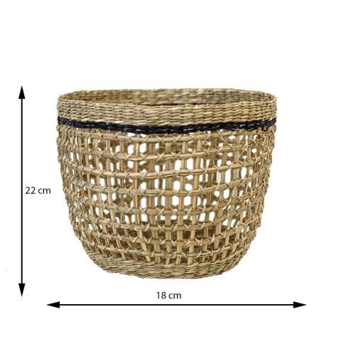 BASKET ROUND SEAGRASS ŚREDNI