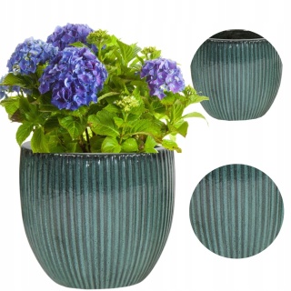 Donica Egg Rib Moss Zielona D50H45