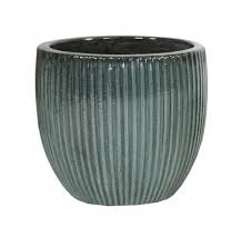 Donica Egg Rib Moss Zielona D50H45