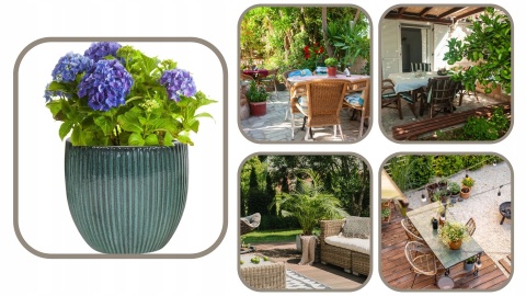 Donica Egg Rib Moss Zielona D50H45