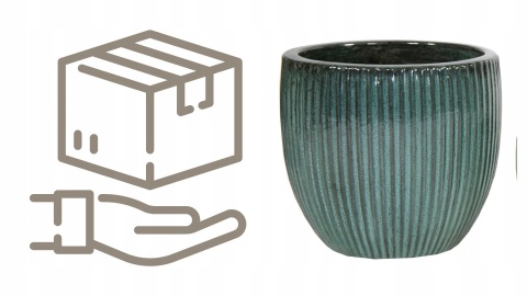 Donica Egg Rib Moss Zielona D50H45