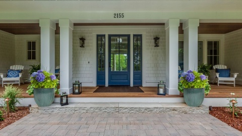 Donica Egg Rib Moss Zielona D50H45