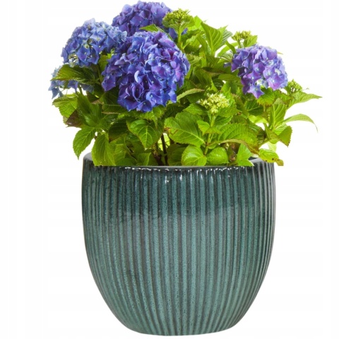 Donica Egg Rib Moss Zielona D50H45