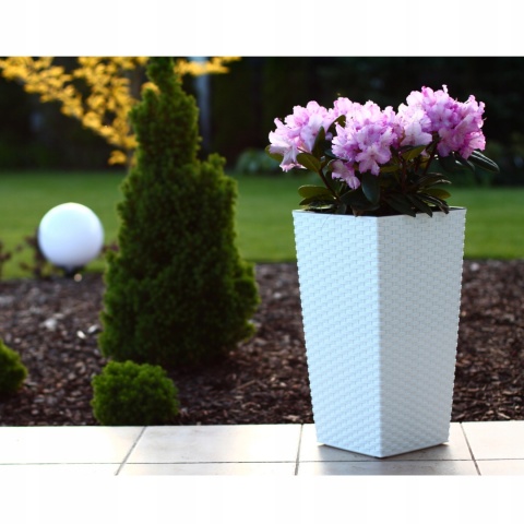 Doniczka FINEZJA 350x350 rattan biały 05