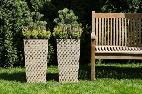 Doniczka FINEZJA 350x350 rattan biały 05