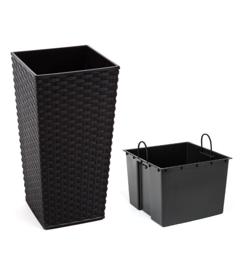 Doniczka FINEZJA 350x350 rattan czarny 04