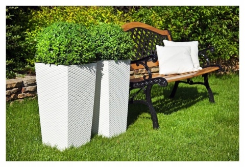 Doniczka FINEZJA 350x350 rattan kremowy 74