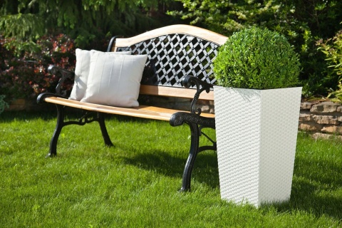 Doniczka FINEZJA 350x350 rattan kremowy 74
