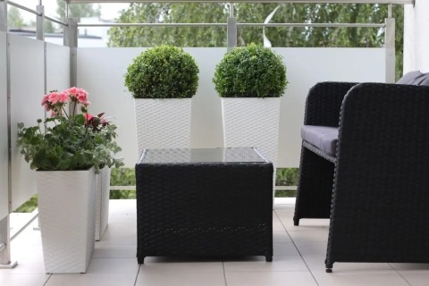 Doniczka FINEZJA 350x350 rattan kremowy 74