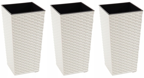 Doniczka FINEZJA 350x350 rattan kremowy 74