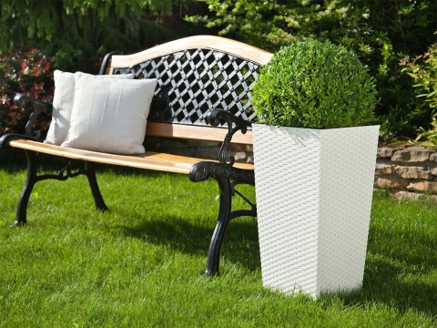 Doniczka FINEZJA 350x350 rattan kremowy 74