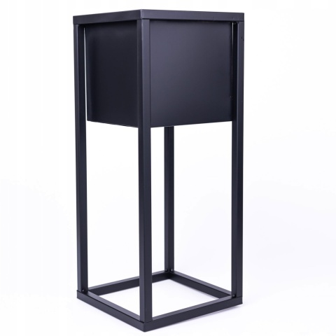 Kwietnik stojak na kwiaty czarny metalowy wysokość 50 cm