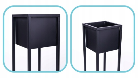 Kwietnik stojak na kwiaty czarny metalowy wysokość 50 cm