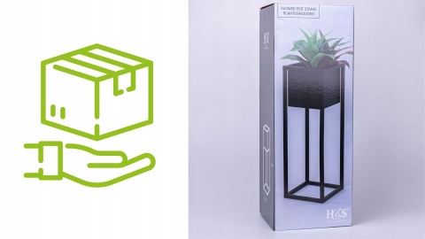 Kwietnik stojak na kwiaty czarny metalowy wysokość 60 cm