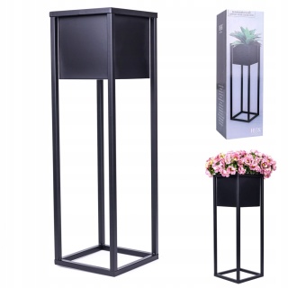 Kwietnik stojak na kwiaty czarny metalowy wysokość 70cm