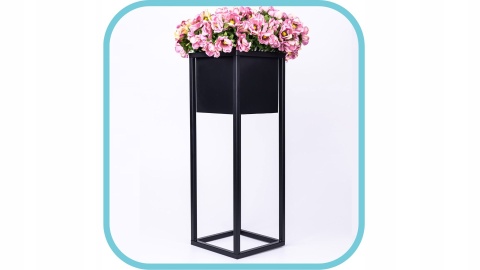 Kwietnik stojak na kwiaty czarny metalowy wysokość 70cm