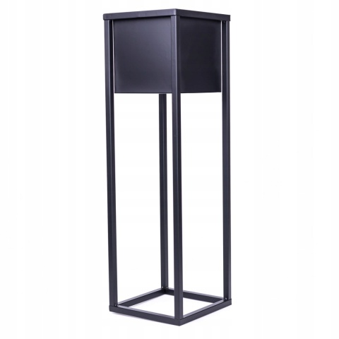 Kwietnik stojak na kwiaty czarny metalowy wysokość 70cm