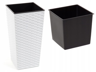 LA572 Doniczka FINEZJA 190x190 rattan /biały