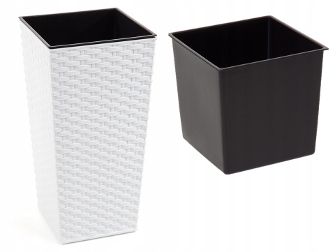 LA572 Doniczka FINEZJA 190x190 rattan /biały