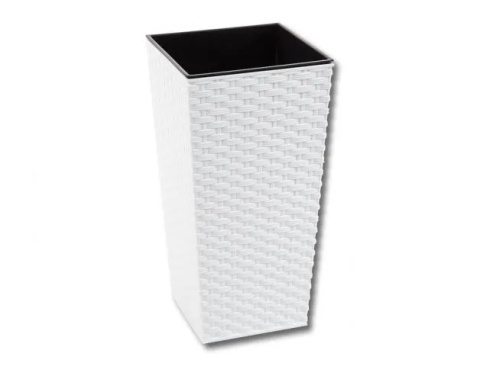 LA572 Doniczka FINEZJA 190x190 rattan /biały