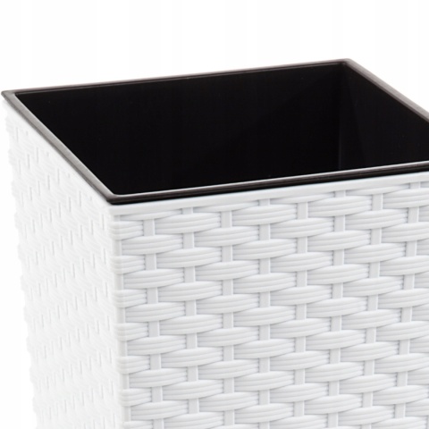 LA572 Doniczka FINEZJA 190x190 rattan /biały