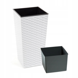 LA574 Doniczka FINEZJA 300x300 rattan biały